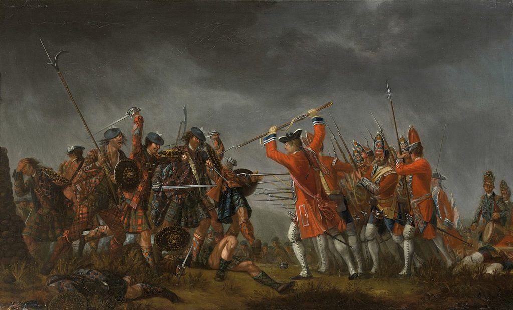 An Incident in the Rebellion of 1745, an oil painting by David Morier (1705?–1770), depicting the 1746 Battle of Culloden. Part of the Royal Trust Collection.