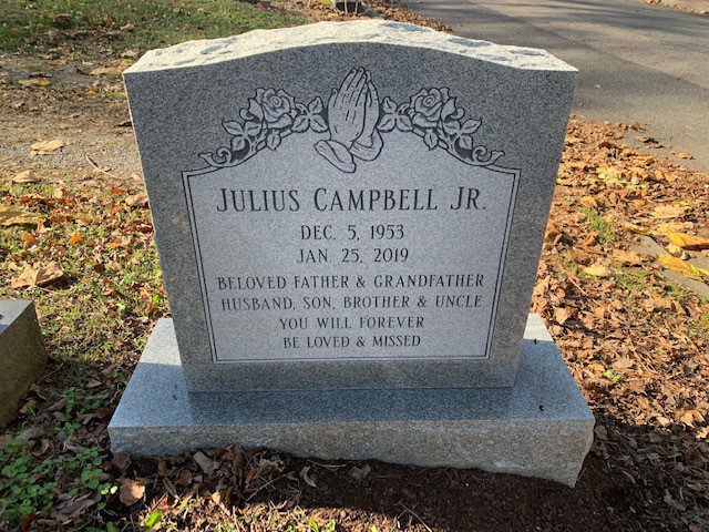 Gravestone a Week feature: Gravestone of Julius Campbell Jr. (1953–2019) in Bethel Cemetery, Alexandria, Virginia, honoring the former T.C. Williams High School football player whose story inspired the film Remember the Titans.