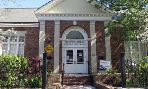 Kate Waller Barrett Branch Library built over the historic Quaker Burial Ground in Alexandria VA