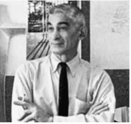 Portrait of renowned architect Charles Goodman (1906–1992), known for his innovative mid-century modern designs, including Hollin Hills in Alexandria, Virginia.