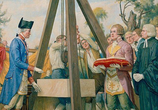 Washington laying cornerstone at U.S. Capitol by Allyn Cox