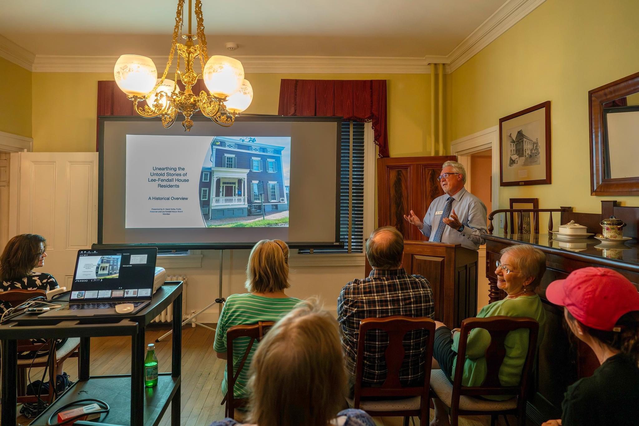 Historian David Heiby delivers a dynamic presentation at Alexandria's Lee-Fendall House Museum