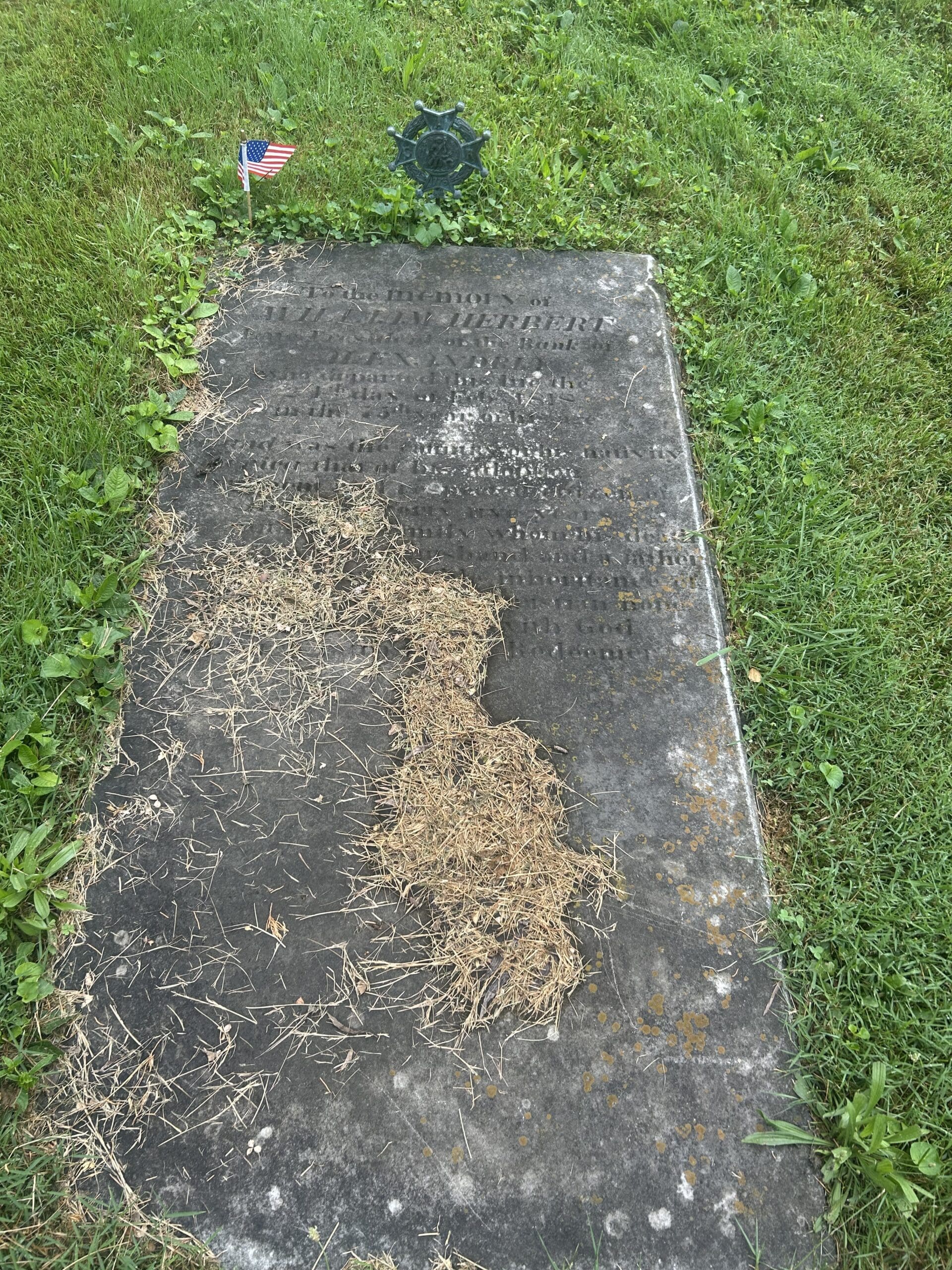 Gravestone of William Herbert at Christ Church Cemetery, Wilkes Street Cemetery Complex, Alexandria, Virginia