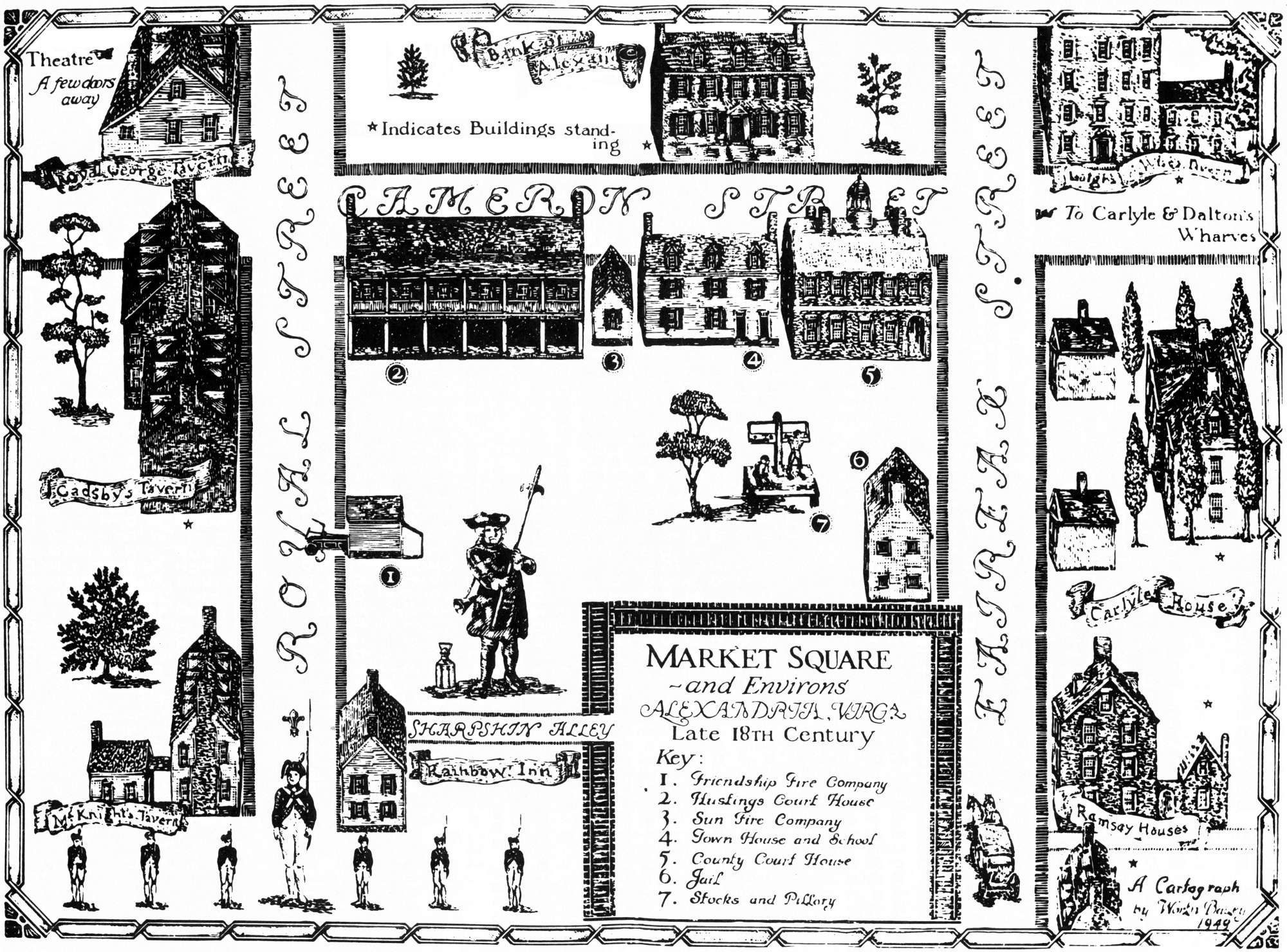 Historic map of Market Square Alexandria