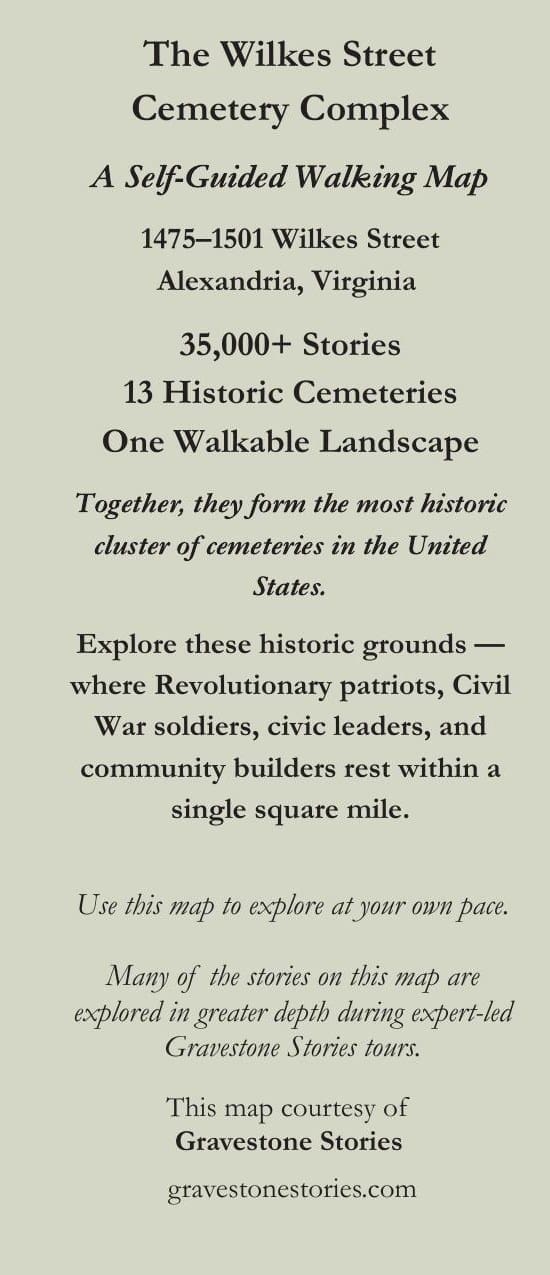 Wilkes Street Cemetery Complex self-guided walking map cover